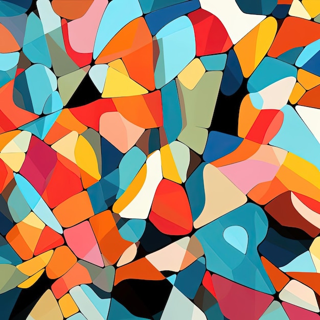 un fondo de varias piezas con una variedad de colores en el estilo de formas irregulares