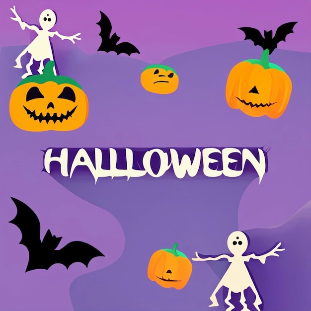 Fondo de vector libre de halloween en diseño plano