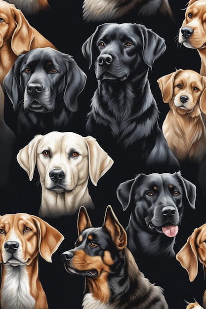 Fondo de vector de perros