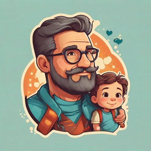 Fondo vectorial de dibujos animados del día del padre