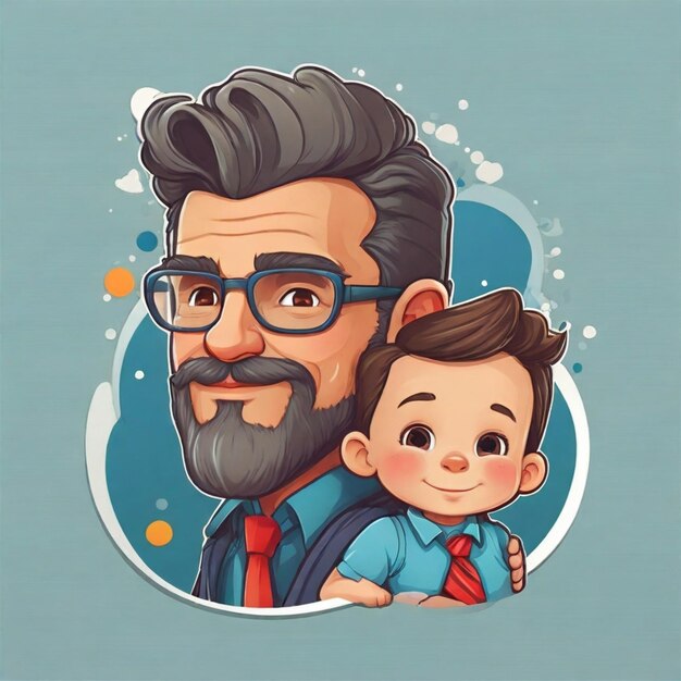 Fondo vectorial de dibujos animados del día del padre