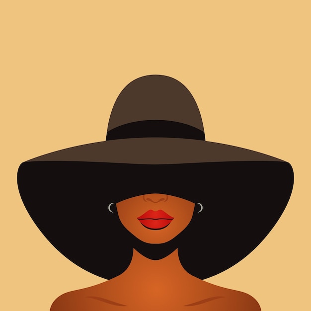 Fondo vectorial hermosa joven afroamericana mujer negra con cabello negro