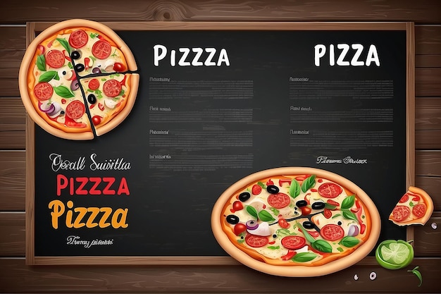 El fondo vectorial realista del volante de la pizzería de pizza