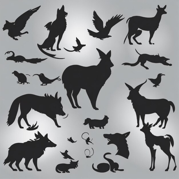 Fondo vectorial de siluetas de animales