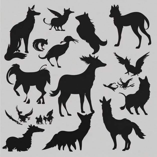 Fondo vectorial de siluetas de animales