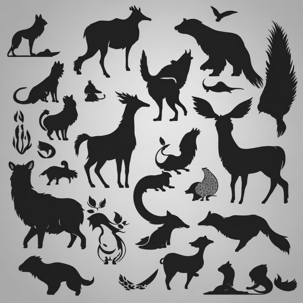 Fondo vectorial de siluetas de animales