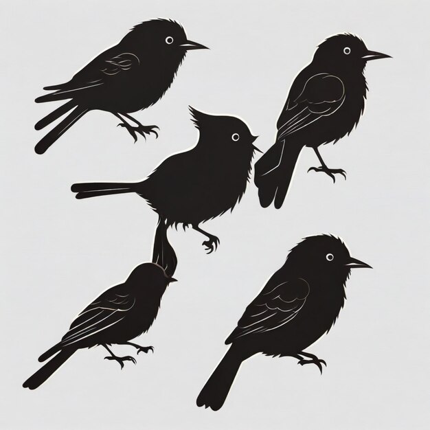 Fondo vectorial de siluetas de aves