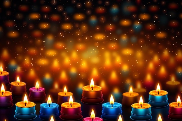 Fondo de velas decorativas diwali