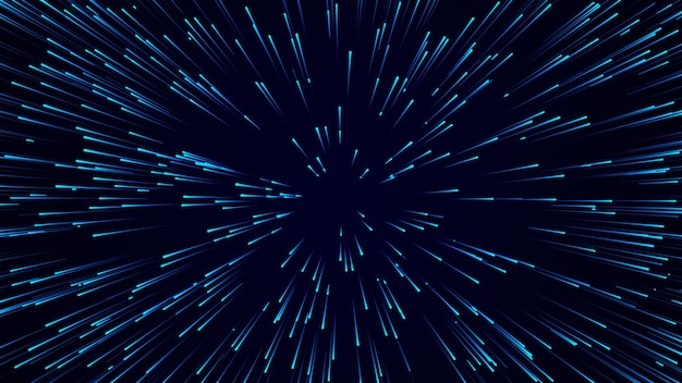 Fondo de velocidad circular abstracto Patrón de líneas dinámicas de estallido de estrellas Fondo de flujo de datos abstracto Renderización 3D