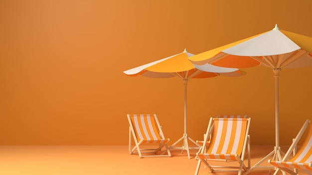 Fondo de verano con accesorios de playa render 3d