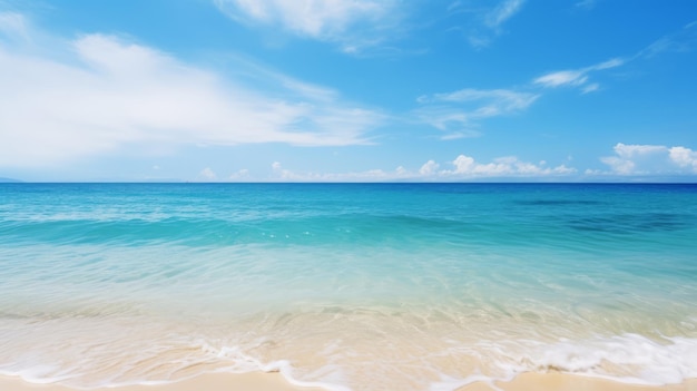 Fondo de verano costa de mar tropical con hermosa agua azul y día soleado Copiar espacio