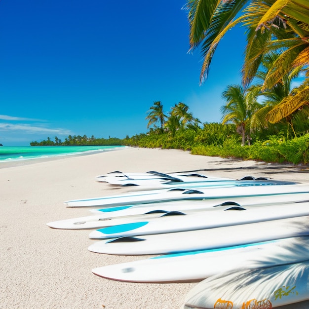 Fondo de verano con la playa en estilo realista