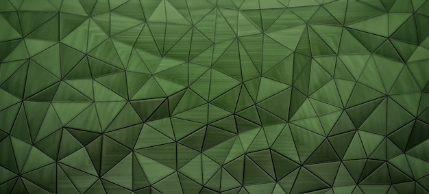 Fondo verde abstracto del diagrama de Voronoi, render 3d