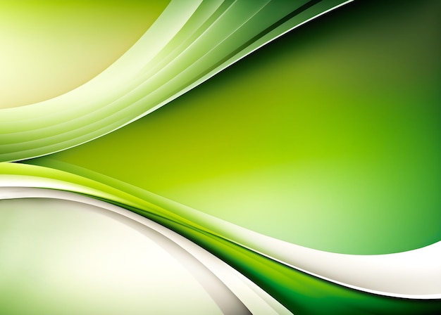Fondo verde abstracto Líneas curvas suaves