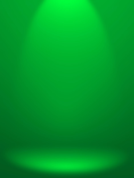 Fondo verde abstracto para plantillas de diseño web y estudio de productos con color degradado suave