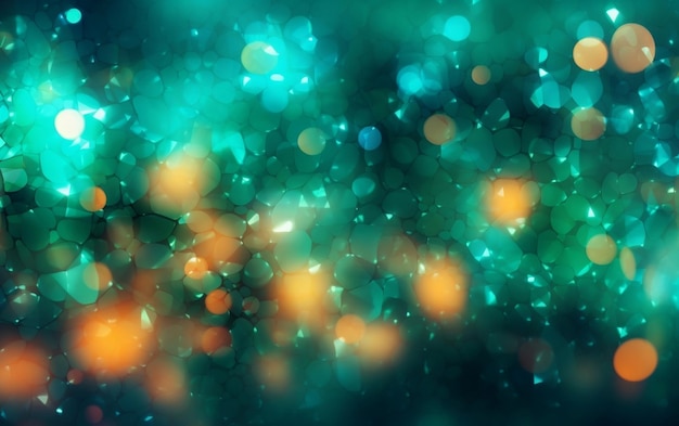 Un fondo verde y azul con efecto bokeh.