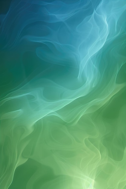 Un fondo verde y azul con una línea de humo azul