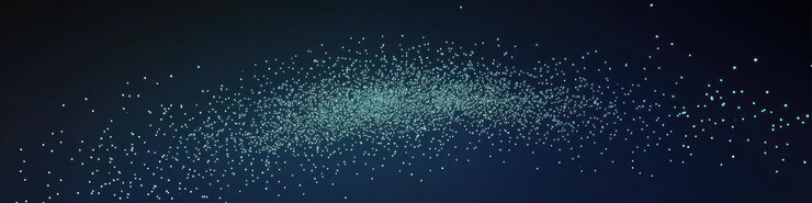 Foto un fondo verde y azul con partículas y estrellas