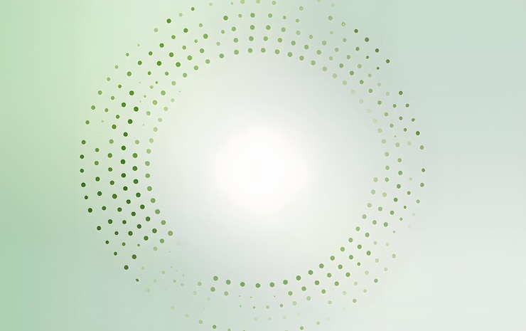 Foto un fondo verde y blanco con un círculo en el centro.
