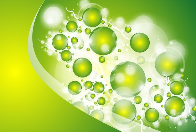 Fondo verde de burbujas