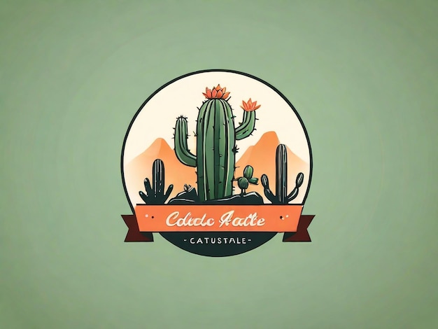 Foto un fondo verde con un cactus y un letrero que dice cactus