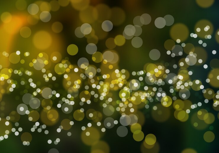 Foto fondo verde circular abstracto del bokeh. plantilla de diseño de recursos gráficos.