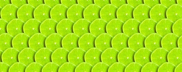 Fondo verde con cítricos de rodajas de limón