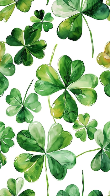 El fondo verde del día de San Patricio El trébol verde irlandés Las hojas del patrón de la hierba Las hojas de la primavera de Irlanda