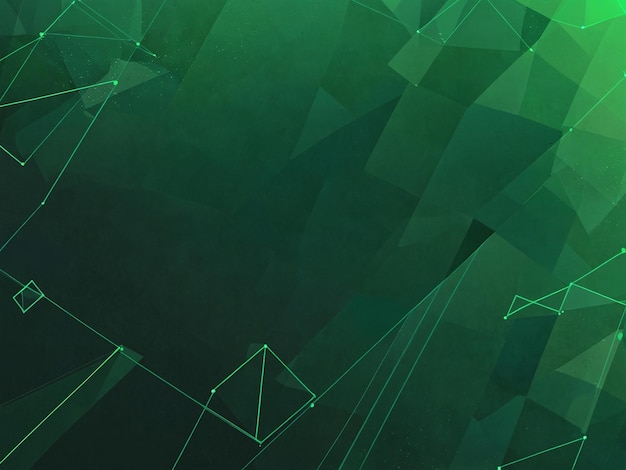 un fondo verde con formas y líneas geométricas