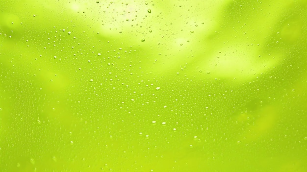 Un fondo verde con gotas de agua.