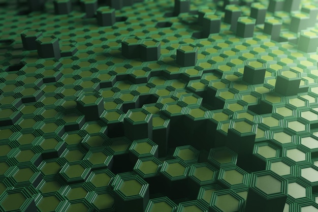 Fondo verde hexagonal