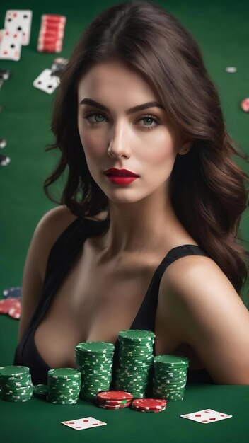 El fondo verde de la mesa de póquer