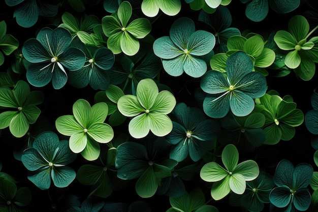 Fondo verde natural de trébol tarjeta de vacaciones para el día de San Patricio