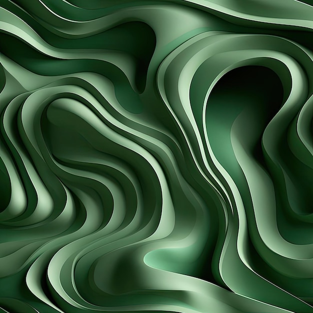 Un fondo verde ondulado con líneas onduladas en azulejos