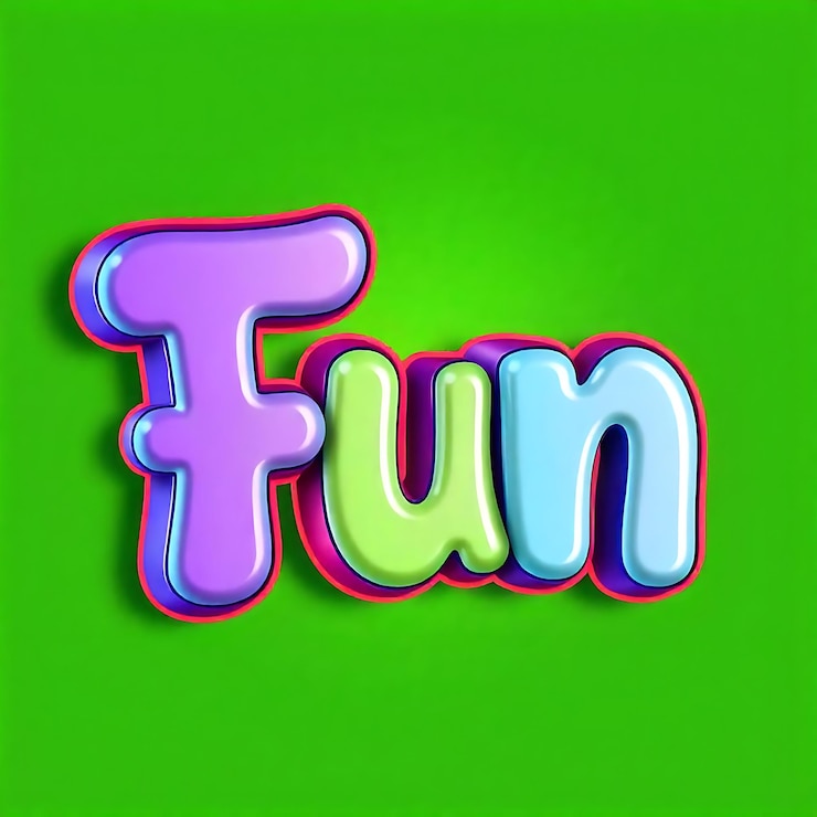 Foto un fondo verde con la palabra diversión en él