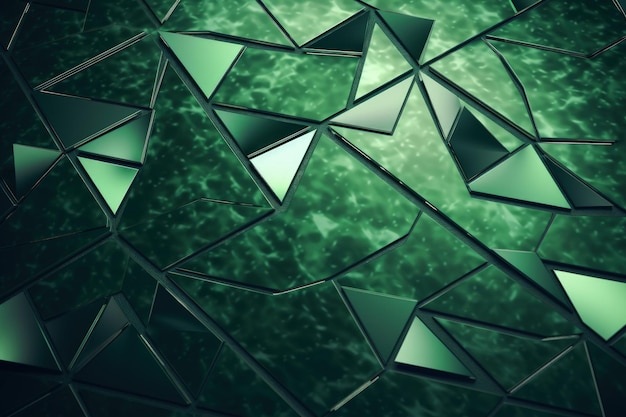 Un fondo verde con un patrón de triángulo verde