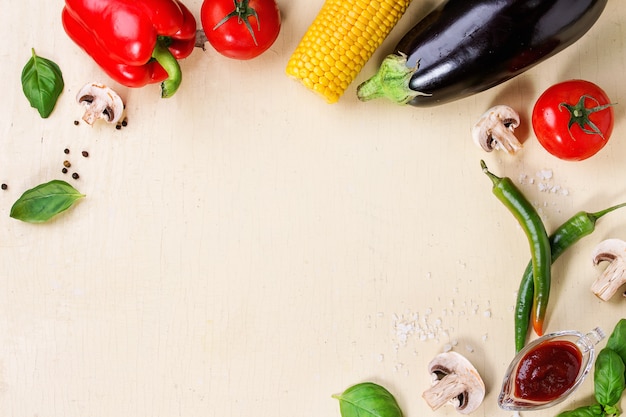 Fondo de verduras de barbacoa