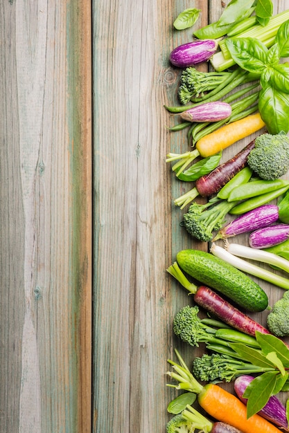 Fondo de verduras frescas