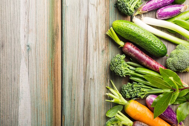 Fondo de verduras frescas