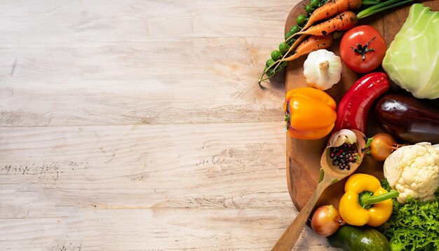 Fondo de verduras frescas