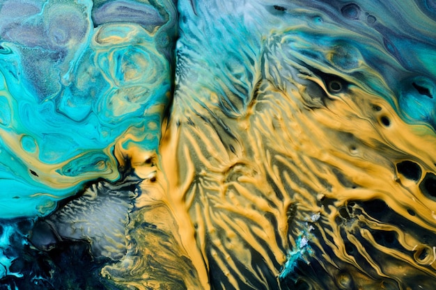 Fondo versicolor abstracto Arte fluido de lujo Salpicaduras de olas y manchas de pinturas de tinta de alcohol acrílico bajo el agua Textura de mármol multicolor