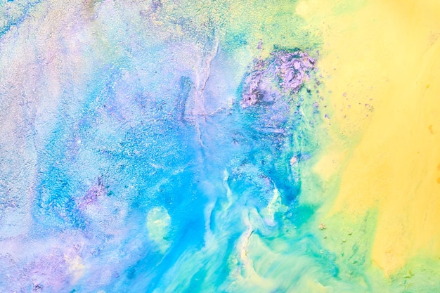 Fondo versicolor abstracto Arte fluido de lujo Salpicaduras de olas y manchas de pinturas de tinta de alcohol acrílico bajo el agua Textura de mármol multicolor