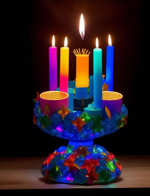 el fondo vibrante de Hanukkah