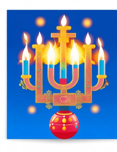 Foto el fondo vibrante de hanukkah