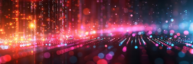 Fondo vibrante con luces de colores y bokeh