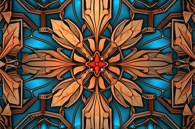 Fondo de vidrieras de estilo Art Nouveau