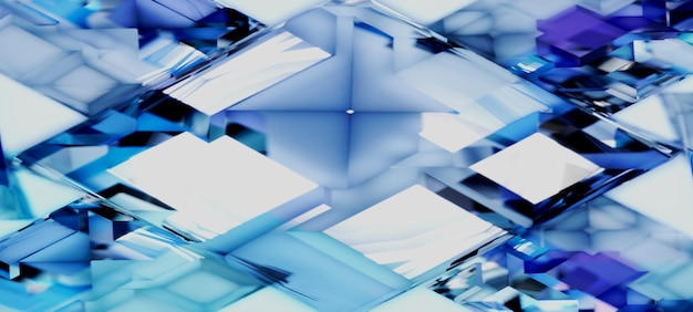Fondo de vidrio rectangular abstracto con render 3d