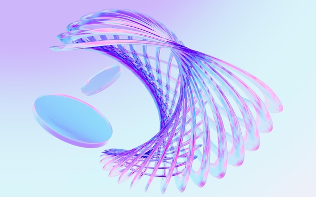 Fondo de vidrio transparente abstracto Representación 3d Dibujo digital