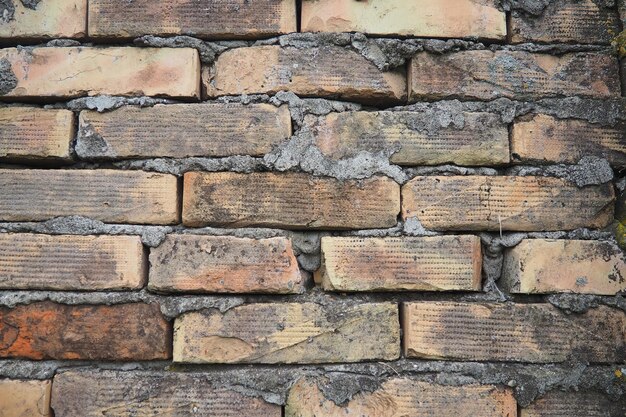 El fondo de una vieja pared de ladrillo vintage