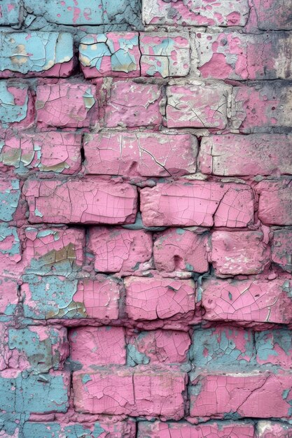 El fondo de una vieja textura de pared de ladrillo rosa